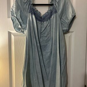 a.n.a Light Blue Smocked Dress